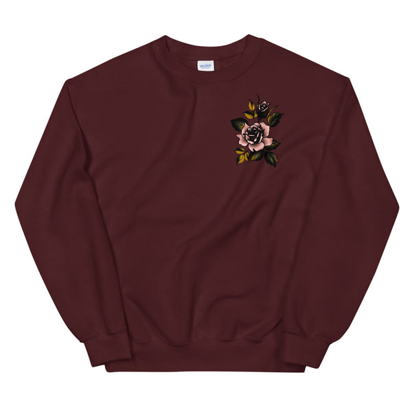 Dark Rose Tattoo Unisex Pullover Sweatshirt